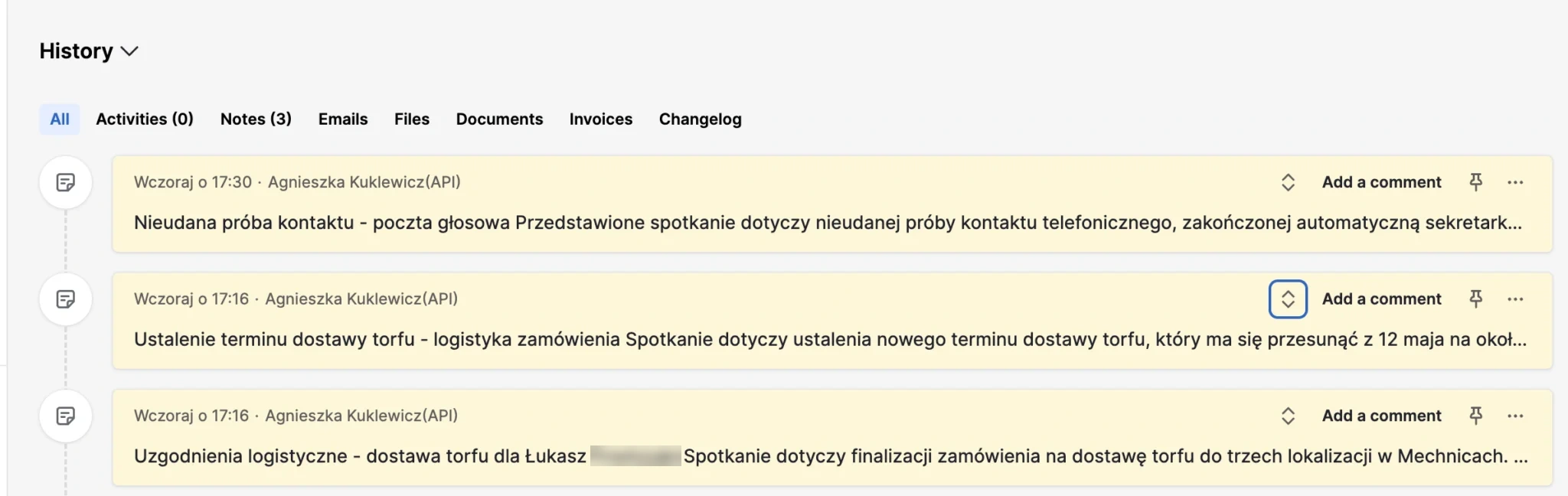 Automatyczna notatka z rozmowy w CallOS